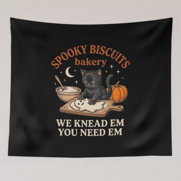 Item preview, Retro Funny Spooky Biscuits Club Cat Lovers Pastry Halloween T-Shirt | Cute Black Cat Baking Graphic Gift designed and sold by Trendably.