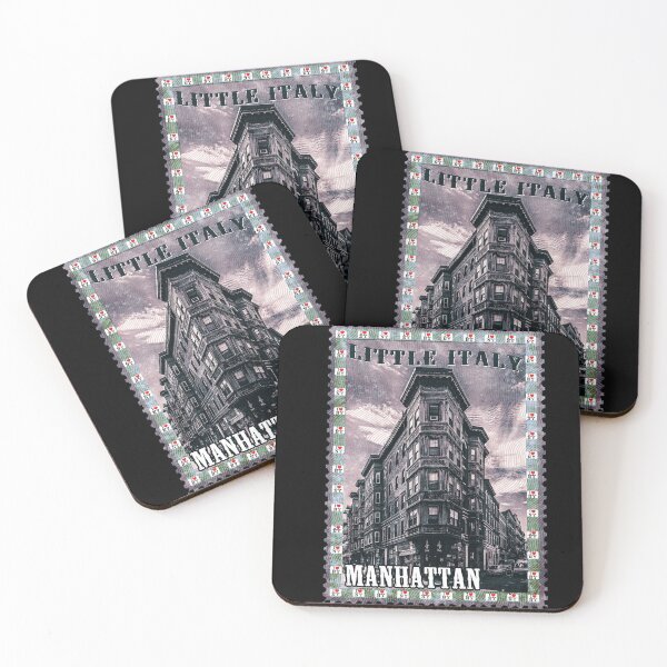 Item preview, Little Italy New York Vintage Postage Stamp | Manhattan NYC Retro Travel poster | New York Italian American pride designed and sold by Youngkev-arts.