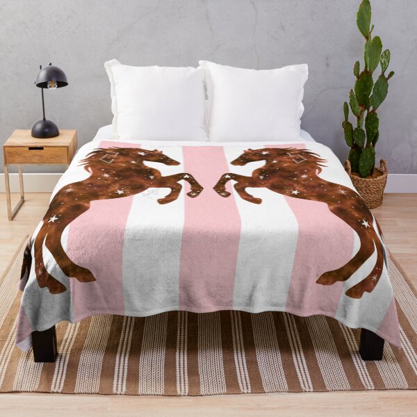 Item preview, Constellation watercolor horses pink stripes designed and sold by Ana Gorozpe.
