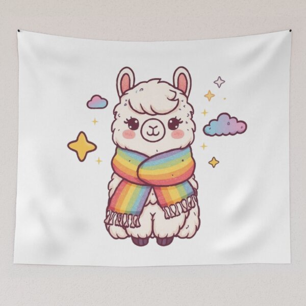 Item preview, Pegatina Kawaii de alpaca arcoíris adorable | Regalo de alpaca pastel colorida designed and sold by Stylestickers55.