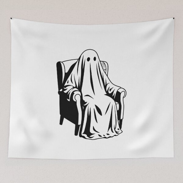 Item preview, Cozy Armchair Ghost Minimal Halloween Spooky designed and sold by elderberry.