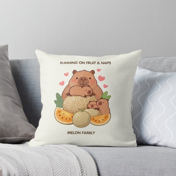 Item preview, Running on Fruit & Naps – Melon Family Cute Capybaras designed and sold by BCapybara.