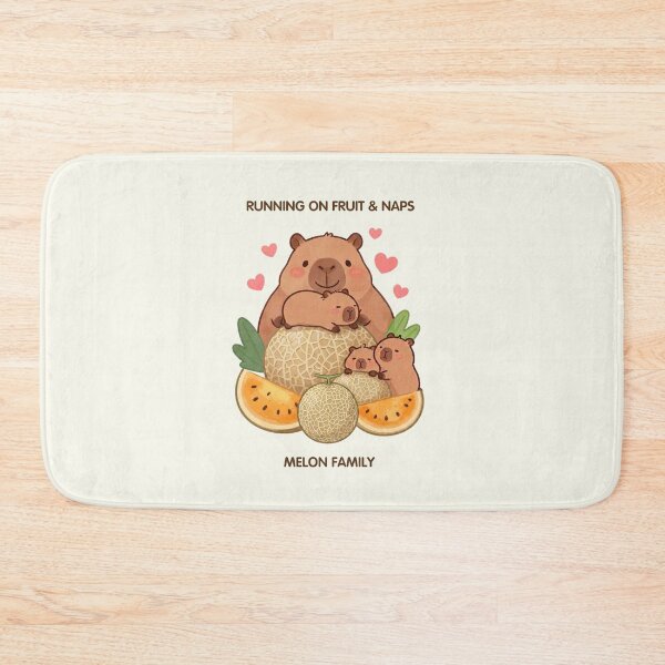 Item preview, Running on Fruit & Naps – Melon Family Cute Capybaras designed and sold by BCapybara.