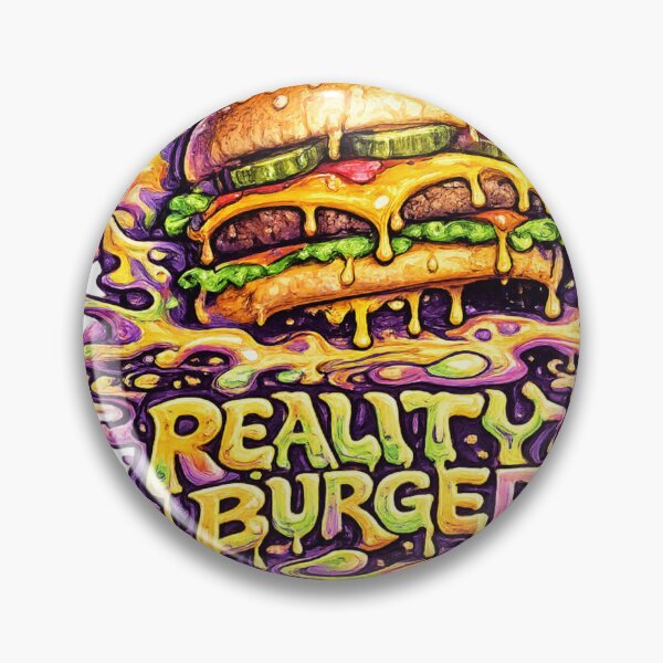 Item preview, Reality Burger: Psychedelic Trippy Neon Cheeseburger Surreal Groovy Art designed and sold by irfanshikh.