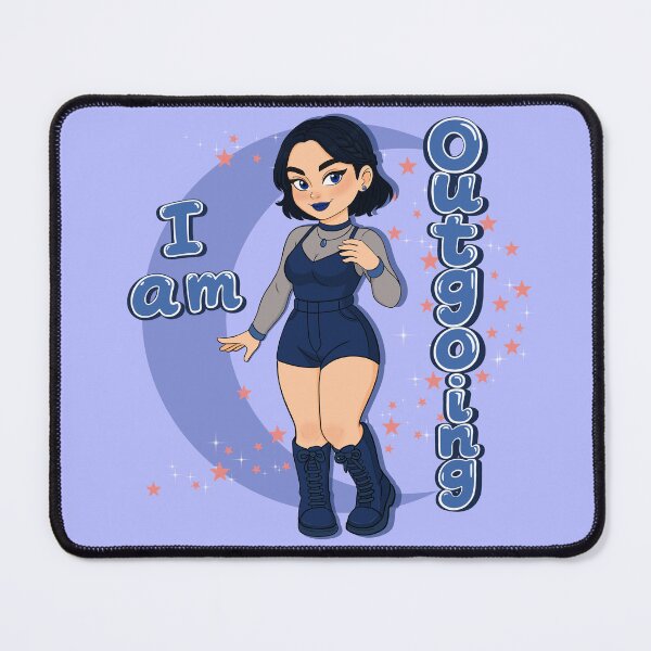 Item preview, "I Am Outgoing – Cute Gothic Girl Aesthetic Cartoon Illustration" designed and sold by IMYNO.