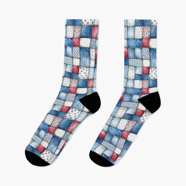 Item preview, Red, White, and Blue Patriotic Patchwork designed and sold by Boddicca.