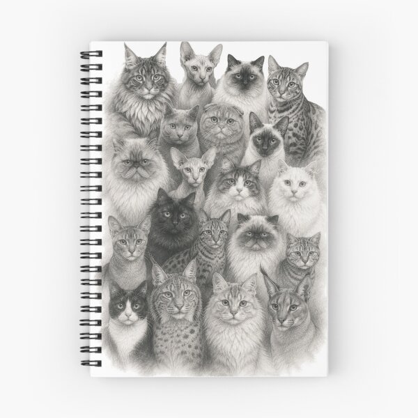 Item preview, Beautiful Cat Breeds Pencil Drawing | Realistic Feline Sketch Art designed and sold by CMA Design Studio.