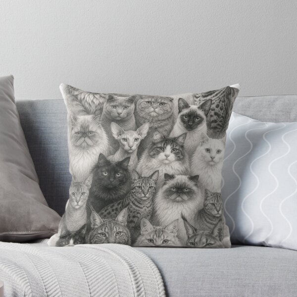 Item preview, Beautiful Cat Breeds Pencil Drawing | Realistic Feline Sketch Art designed and sold by CMA Design Studio.