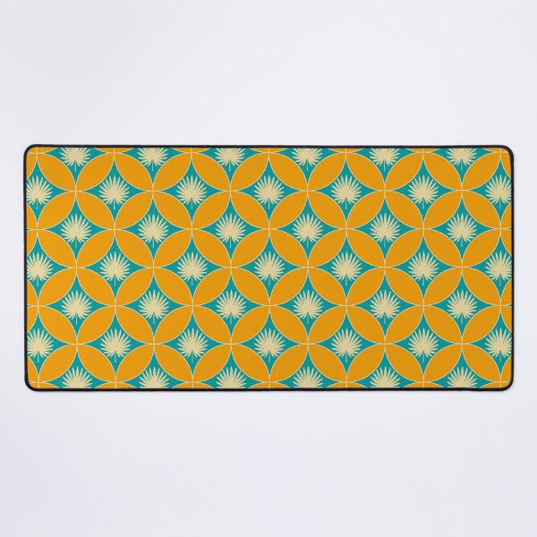 Item preview, Retro Sunburst Circles Teal & Gold Geometric Pattern designed and sold by StefanStudioArt.