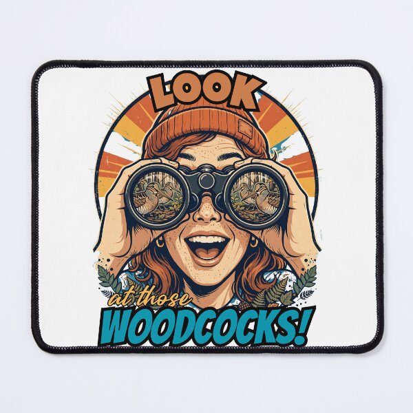Item preview, Look at those woodcocks Retro Birdwatcher Girl - Woodcock Spotting Sunburst Art Birdwatching Pun Twitcher designed and sold by Neurospicy Trolls.