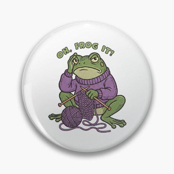 Item preview, Oh Frog It Funny Knitting Toad Yarn Pun designed and sold by TeeARTHY.