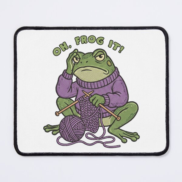Item preview, Oh Frog It Funny Knitting Toad Yarn Pun designed and sold by TeeARTHY.