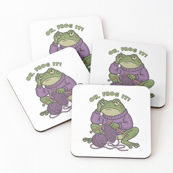 Item preview, Oh Frog It Funny Knitting Toad Yarn Pun designed and sold by TeeARTHY.
