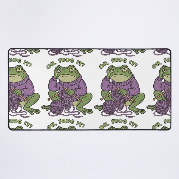 Item preview, Oh Frog It Funny Knitting Toad Yarn Pun designed and sold by TeeARTHY.