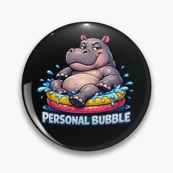 Item preview, Personal Bubble Funny Hippo Cute Animal Introvert Meme Design designed and sold by lazygum.