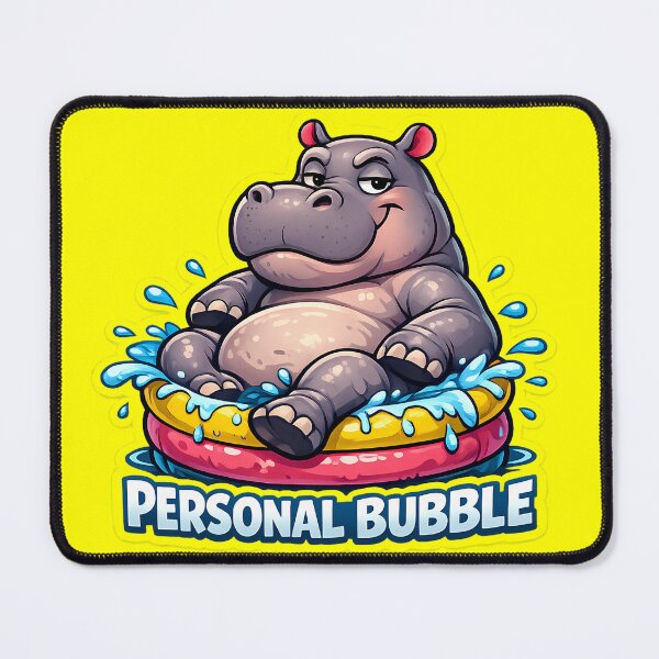 Item preview, Personal Bubble Funny Hippo Cute Animal Introvert Meme Design designed and sold by lazygum.