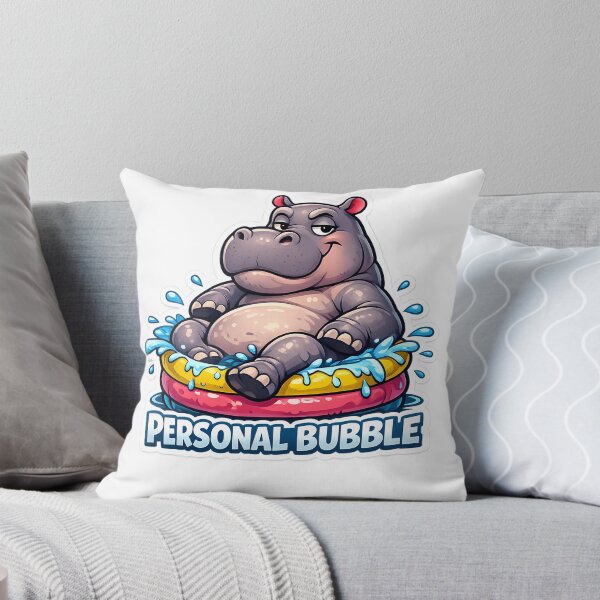 Item preview, Personal Bubble Funny Hippo Cute Animal Introvert Meme Design designed and sold by lazygum.