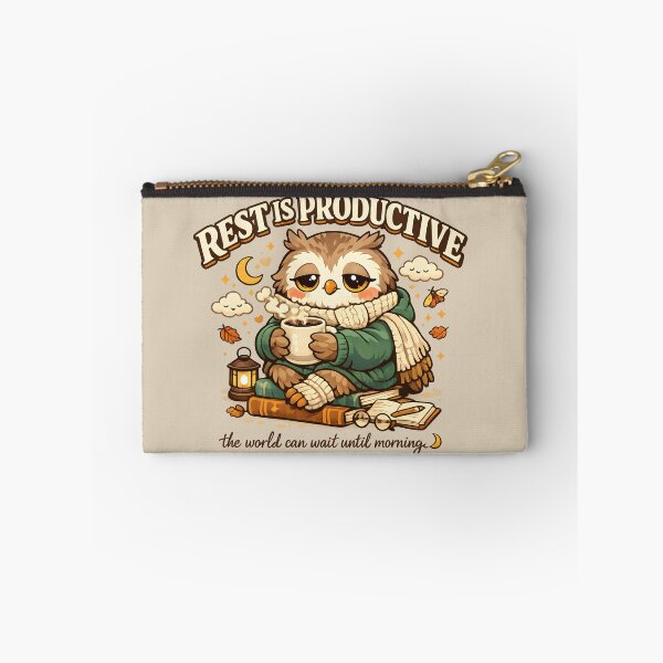 Item preview, Rest Is Productive Cute Sleepy Owl Hoodie Design  Cozy Introvert Owl Self Care Sticker designed and sold by  Artistry in Motion by MADsrecreation.