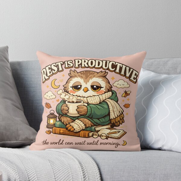 Item preview, Rest Is Productive Cute Sleepy Owl Hoodie Design  Cozy Introvert Owl Self Care Sticker designed and sold by  Artistry in Motion by MADsrecreation.