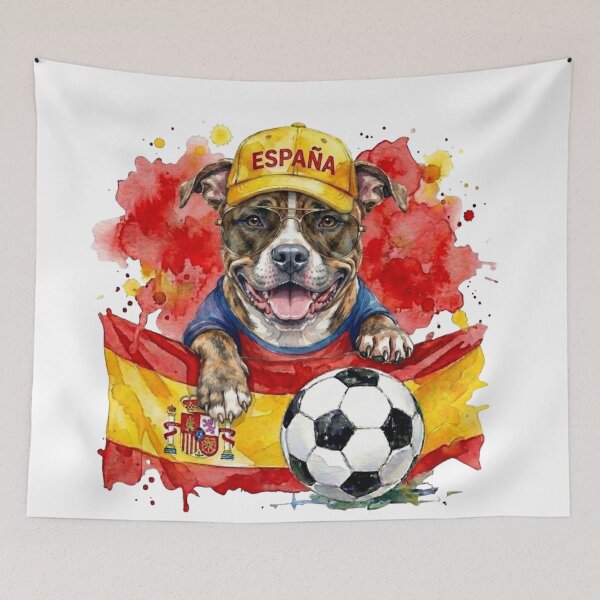 Item preview, Staffie Staffordshire bull terrier World Cup Spain Suppawter designed and sold by The Suppawters.