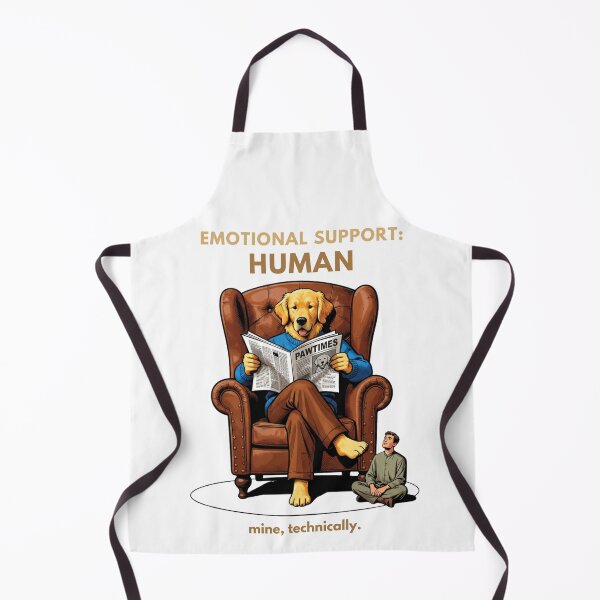 Item preview, Emotional Support Human Funny Dog Ironic Role Reversal on white designed and sold by The Fine Print by BassAddict.