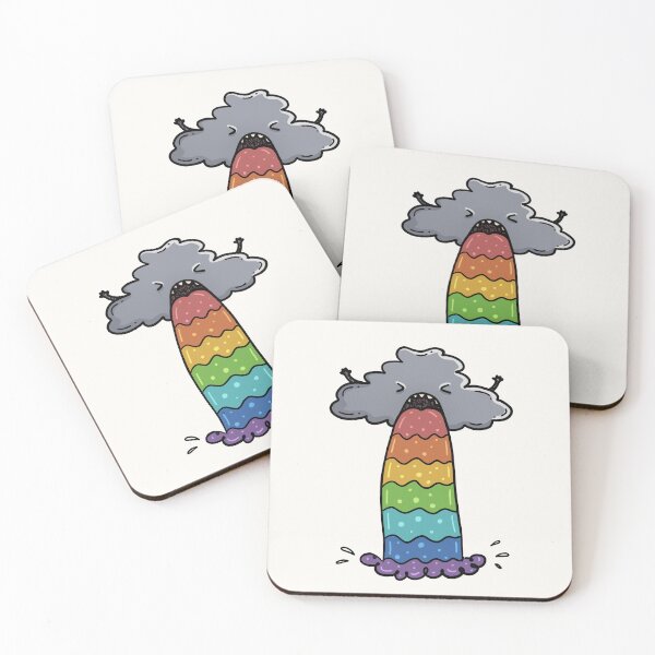 Item preview, Funny Rainbow Vomit Cloud Cartoon | Cute Weird Rainbow Puke Illustration designed and sold by Aida Drogan.