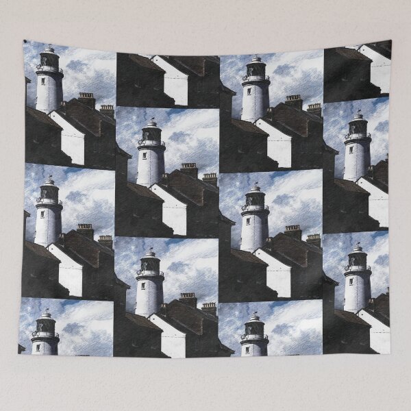 Item preview, Rain storm at Southwold Lighthouse pencil sketch designed and sold by stevepaint.