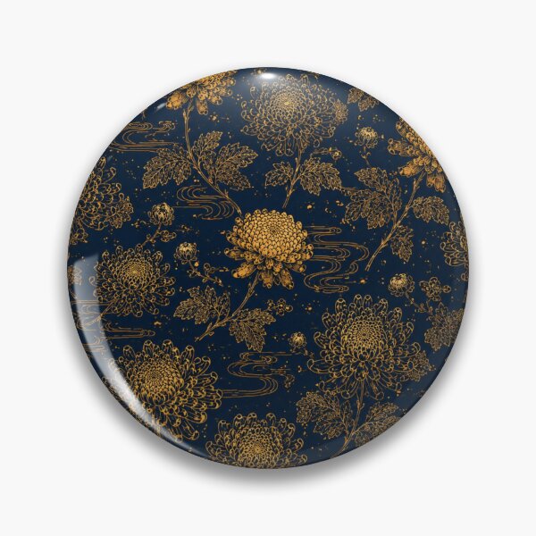 Item preview, Japanese Gold Chrysanthemum Seamless Pattern designed and sold by PatternFranzy.