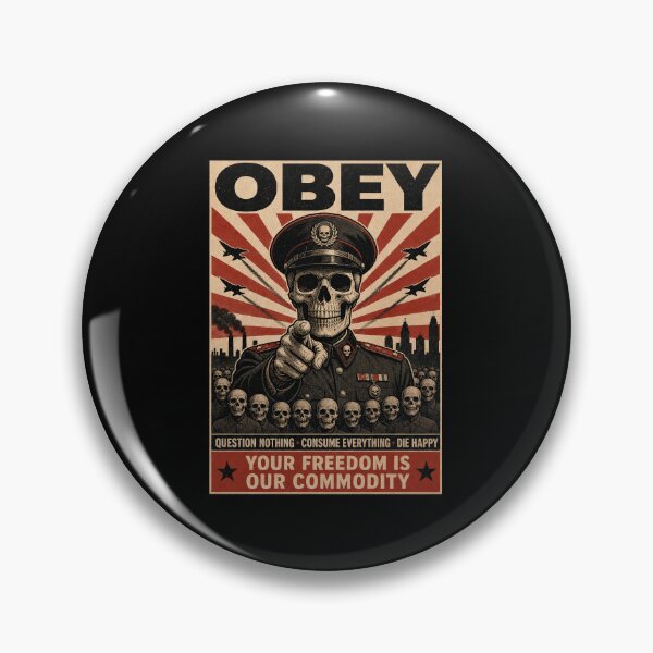 Item preview, Skull Military Propaganda Poster Parody designed and sold by TeeARTHY.