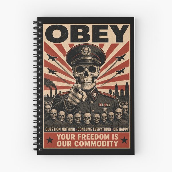 Item preview, Skull Military Propaganda Poster Parody designed and sold by TeeARTHY.