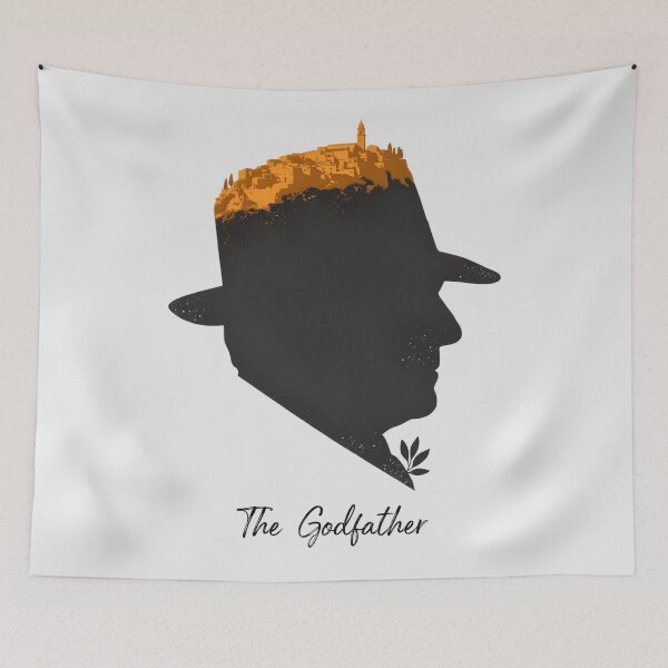 Item preview, Don Vito Corleone Silhouette Sicily Town Artwork designed and sold by Enea Kelo.
