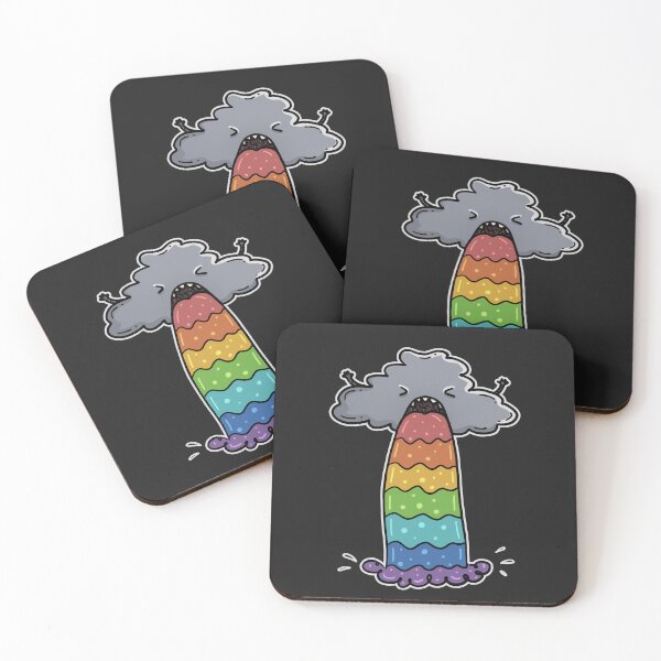 Item preview, Funny Rainbow Vomit Cloud Cartoon | Cute Weird Rainbow Puke Design for Black designed and sold by Aida Drogan.