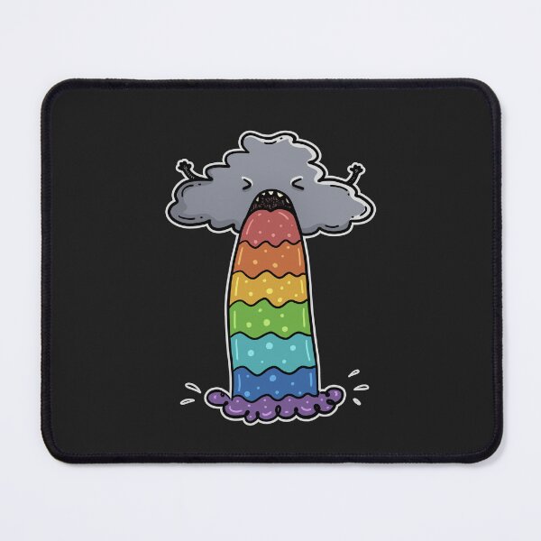 Item preview, Funny Rainbow Vomit Cloud Cartoon | Cute Weird Rainbow Puke Design for Black designed and sold by Aida Drogan.