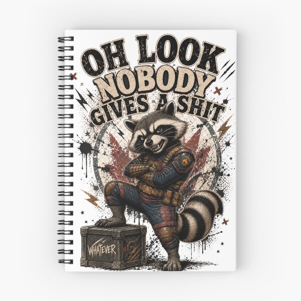 Item preview, Oh Look Nobody Gives a Shit Funny Raccoon Vintage Graphic T-Shirt designed and sold by QuirkyCloud Designs.
