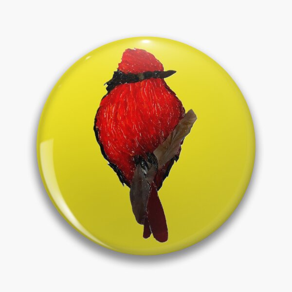 Item preview, Vermillion Flycatcher Miniature Mosaic Bird designed and sold by SlickerStickers by Glass Gal.