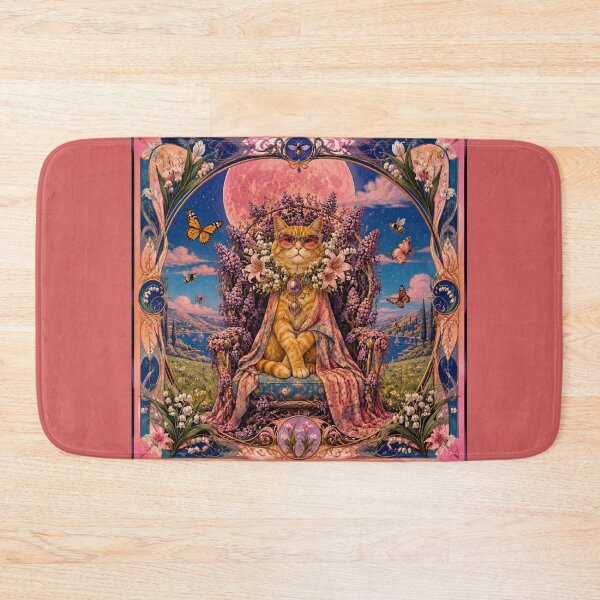 Item preview, The Cat King on the Lilac Throne - Pink Moon and Magic Garden designed and sold by Natalia-Vlad.