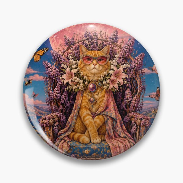 Item preview, The Cat King on the Lilac Throne - Pink Moon and Magic Garden designed and sold by Natalia-Vlad.
