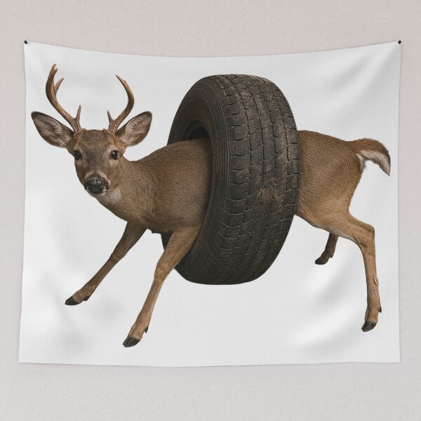 Item preview, Deer Stuck In a Tire designed and sold by nikkolaus.