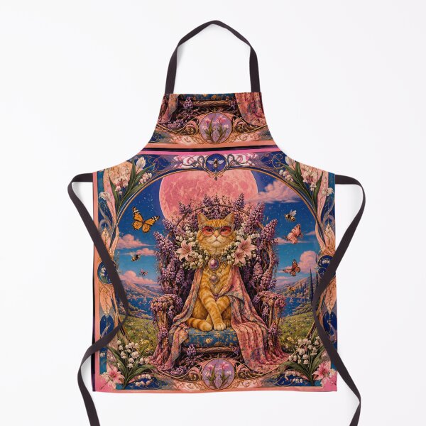 Item preview, The Cat King on the Lilac Throne - Pink Moon and Magic Garden designed and sold by Natalia-Vlad.