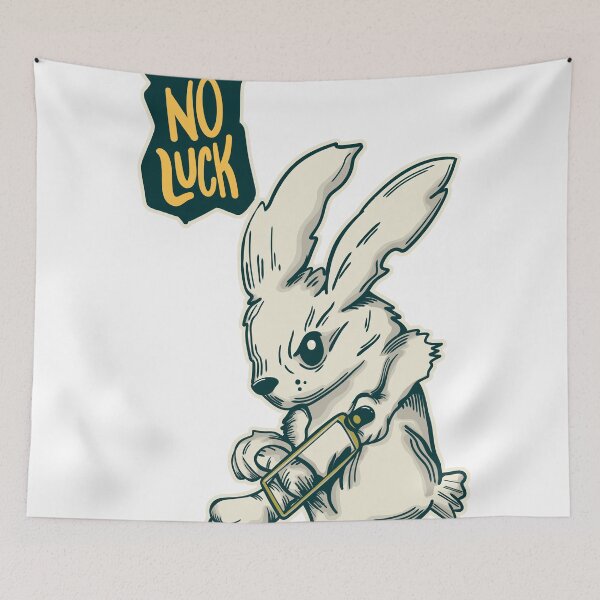 Item preview, No Luck Rabbit Sticker designed and sold by Nerdflipp.