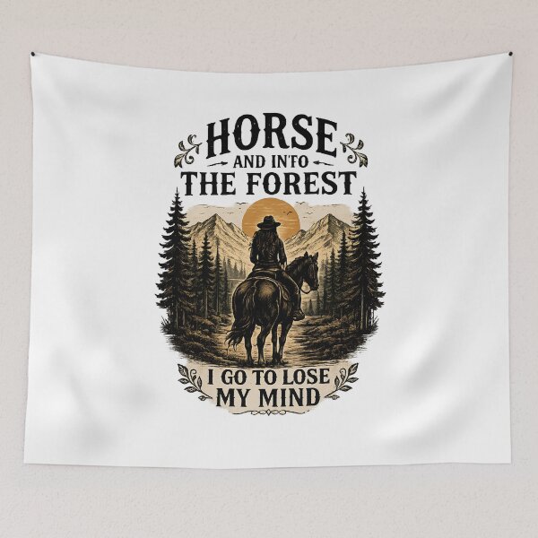 Item preview, Horse and Into the Forest I Go to Lose My Mind Vintage Equestrian Nature Artwork designed and sold by JustCrafted.