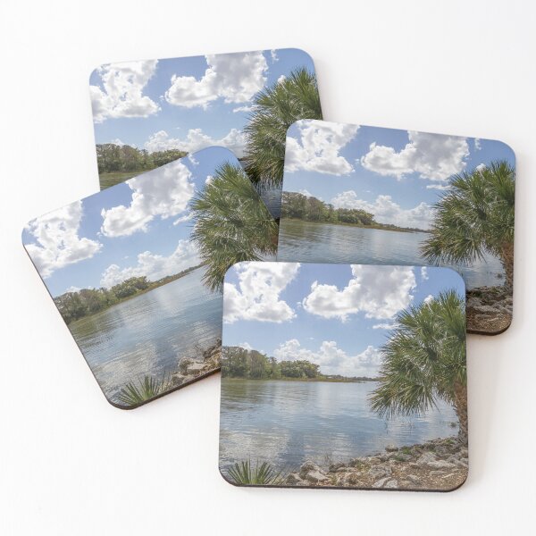 Item preview, Serene Lakefront View with Palm Trees in Mount Dora, Florida designed and sold by jrtwynam.