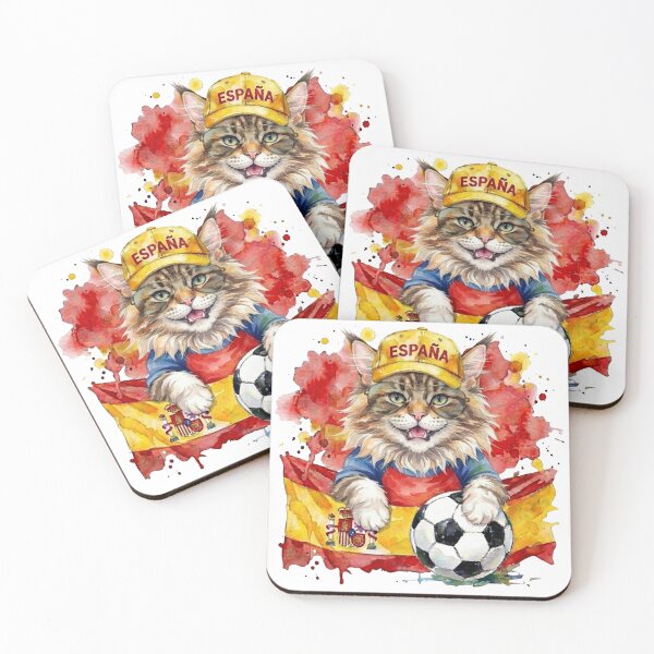 Item preview, Maine Coon cat World Cup Spain Suppawter designed and sold by The Suppawters.