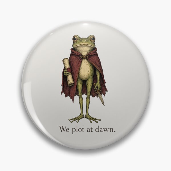 Item preview, We Plot at Dawn Frog Writer Shirt | Vintage Storybook Author Gift designed and sold by POD DYNASTY | Original Print On Demand T-Shirt Graphics.