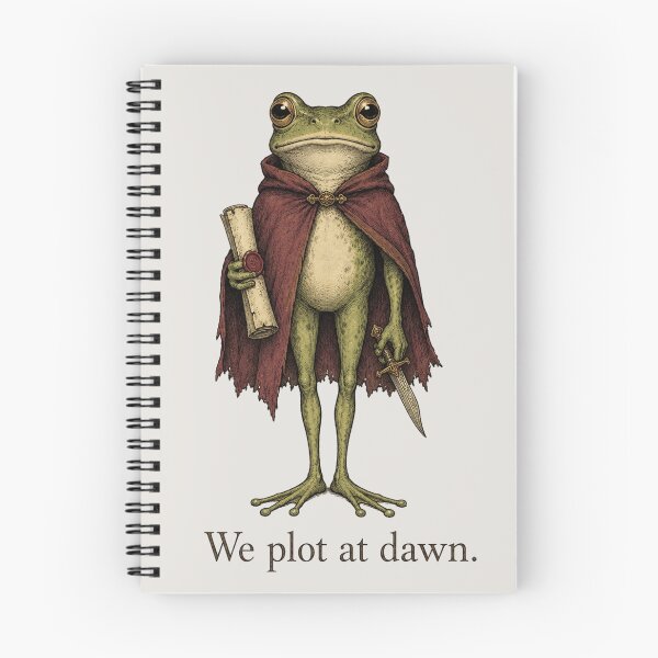 Item preview, We Plot at Dawn Frog Writer Shirt | Vintage Storybook Author Gift designed and sold by POD DYNASTY | Original Print On Demand T-Shirt Graphics.