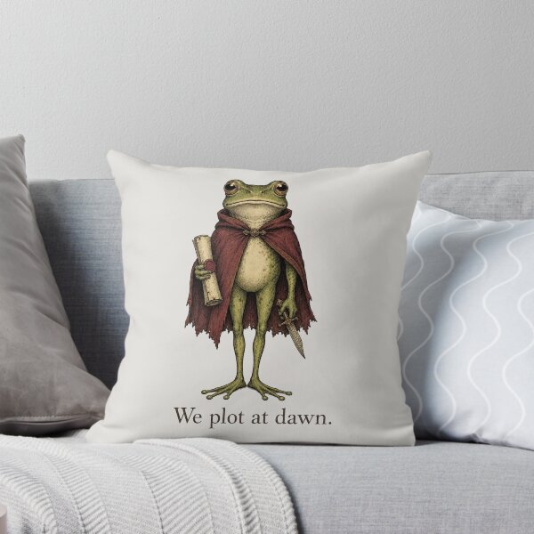 Item preview, We Plot at Dawn Frog Writer Shirt | Vintage Storybook Author Gift designed and sold by POD DYNASTY | Original Print On Demand T-Shirt Graphics.