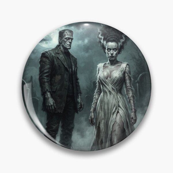 Artikelvorschau, Frankenstein und seine Braut entworfen und verkauft von Digital Dream Art.