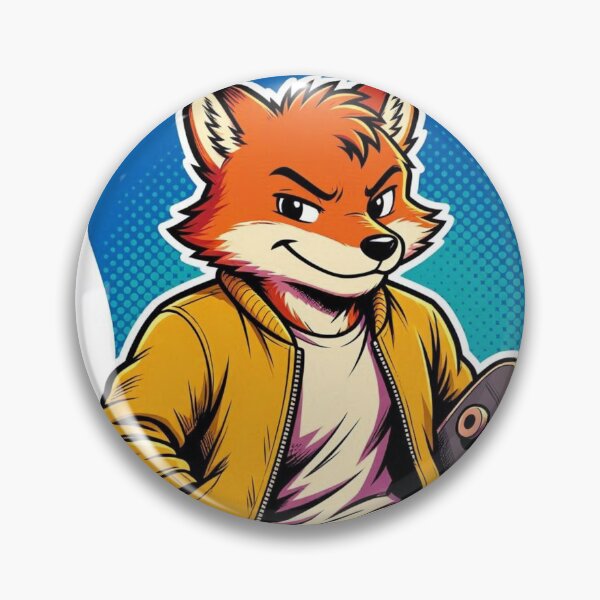 Item preview, Cool Skater Fox Retro Cartoon Illustration designed and sold by ElvisVintagePosters.