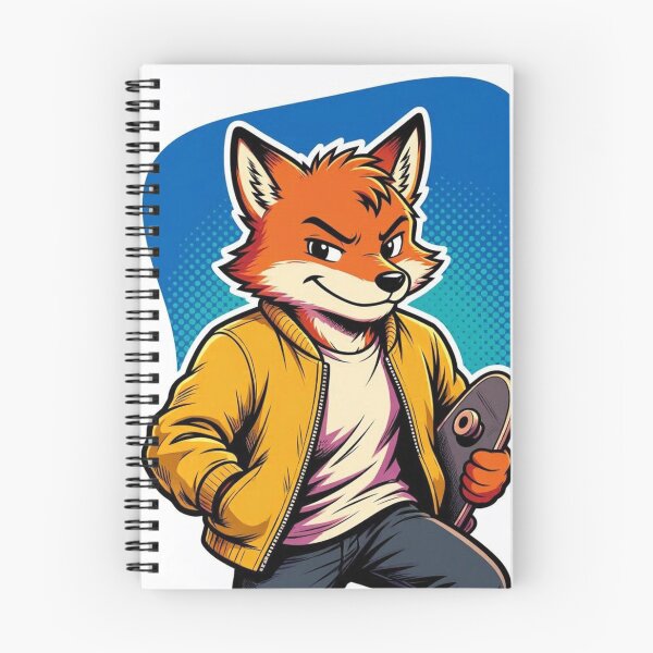 Item preview, Cool Skater Fox Retro Cartoon Illustration designed and sold by ElvisVintagePosters.