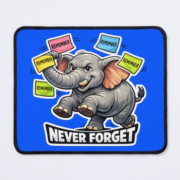 Item preview, Never Forget Funny Elephant Cute Animal Meme Design designed and sold by lazygum.
